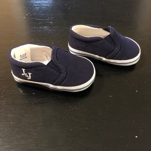 Boys 0-3m navy slip on boat shoes